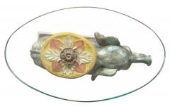 Vintage Carved Wood And Painted Elephant Form Table - 4139952