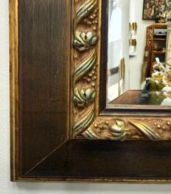 Vintage Carved Wood Beveled Glass Mirror Silver Gold Gilt Details by Ren Wil - 4306661