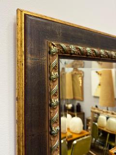 Vintage Carved Wood Beveled Glass Mirror Silver Gold Gilt Details by Ren Wil - 4306665