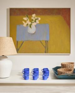 Vintage Ceramic Lamp with Custom Sisal Shade - 4370336