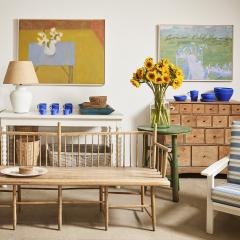 Vintage Ceramic Lamp with Custom Sisal Shade - 4370337