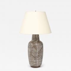 Vintage Ceramic Lamp with Vellum Shade - 3679628