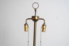 Vintage Ceramic and Brass Graduated Dual Socket Floor Lamp with Shade - 3517159