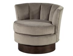Vintage Channeled Back Swivel Lounge Chair - 2674375