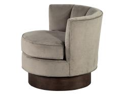 Vintage Channeled Back Swivel Lounge Chair - 2674376