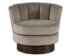 Vintage Channeled Back Swivel Lounge Chair - 2674377