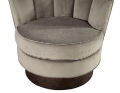 Vintage Channeled Back Swivel Lounge Chair - 2674380