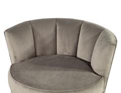 Vintage Channeled Back Swivel Lounge Chair - 2674381