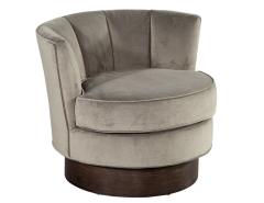 Vintage Channeled Back Swivel Lounge Chair - 2674383