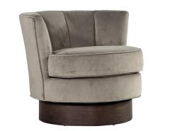 Vintage Channeled Back Swivel Lounge Chair - 2674384