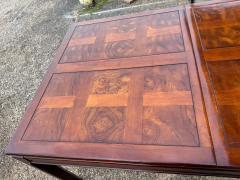 Vintage Chin Hua Style Burl and Parquet Top Walnut Dining Table - 4513102
