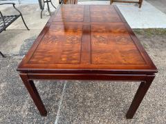 Vintage Chin Hua Style Burl and Parquet Top Walnut Dining Table - 4513104