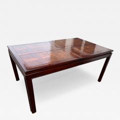 Vintage Chin Hua Style Burl and Parquet Top Walnut Dining Table - 4513866