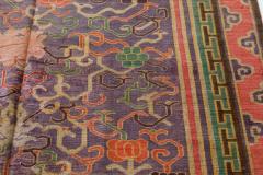 Vintage Chinese Bold Botanic Silk Carpet in Purple Red Beige Green - 2460875