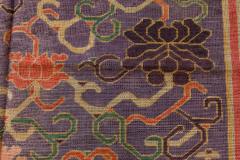 Vintage Chinese Bold Botanic Silk Carpet in Purple Red Beige Green - 2460876