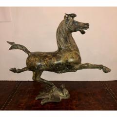 Vintage Chinese Bronze Horse Flying Swallow Sculptures a Pair - 1745073