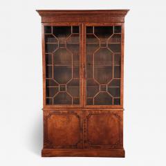 Vintage Chinese Chippendale Mahogany Glazed Bookcase Bespoke circa 1970 - 3056700