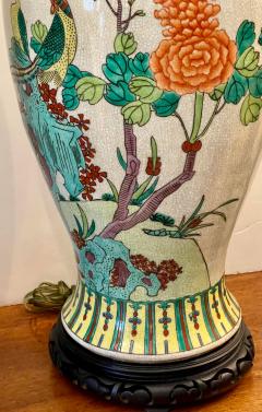 Vintage Chinese Crackle Pottery Table Lamps a Pair - 1942573