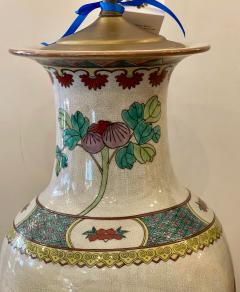 Vintage Chinese Crackle Pottery Table Lamps a Pair - 1942577