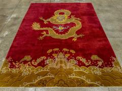 Vintage Chinese Dragon Art Deco Room Size Carpet - 4780720