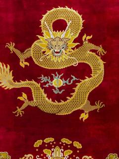 Vintage Chinese Dragon Art Deco Room Size Carpet - 4780722