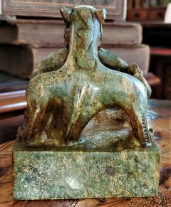 Vintage Chinese Green and Brown Serpentine Foo Dog Chop Seal - 1697778