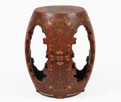 Vintage Chinese Red Lacquered Garden Seat - 4647486