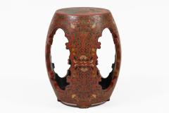 Vintage Chinese Red Lacquered Garden Seat - 4647488