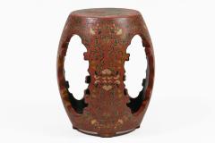 Vintage Chinese Red Lacquered Garden Seat - 4647499