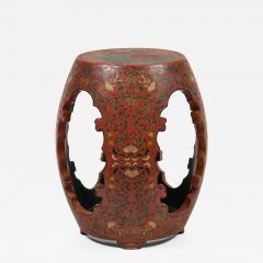 Vintage Chinese Red Lacquered Garden Seat - 4679728