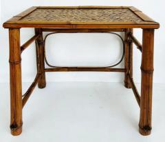 Vintage Chinoiserie Bamboo Cane Nesting Stacking Tables Set of 3 - 4134935
