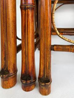 Vintage Chinoiserie Bamboo Cane Nesting Stacking Tables Set of 3 - 4134946