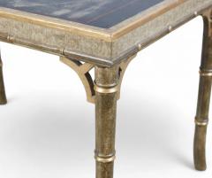 Vintage Chinoiserie Silver Giltwood Faux Bamboo Cocktail Table - 3919952