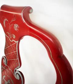 Vintage Chinoiserie Silver Leaf Dining Chairs Set of 6 2 Armchairs 4 Sides - 3503172