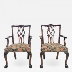 Vintage Chippendale Style Armchairs A Pair - 1829337