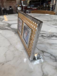 Vintage Chrome Cane Double Photo Frame - 4614625