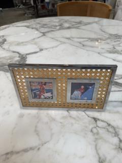 Vintage Chrome Cane Double Photo Frame - 4614626