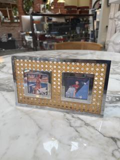 Vintage Chrome Cane Double Photo Frame - 4614629
