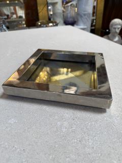 Vintage Chrome Catchall Tray With Stripe Detail - 4564235