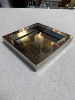 Vintage Chrome Catchall Tray With Stripe Detail - 4564236