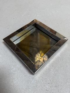 Vintage Chrome Catchall Tray With Stripe Detail - 4564237