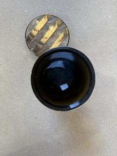 Vintage Chrome Ice Bucket with Mother of Pearl Inset Lid 1970s - 4446727