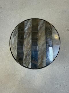 Vintage Chrome Ice Bucket with Mother of Pearl Inset Lid 1970s - 4446730