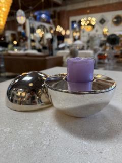 Vintage Chrome Orb Candle Holder with Snuffer Lid - 4564006