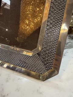 Vintage Chrome and Snakeskin Picture Frame - 4713384