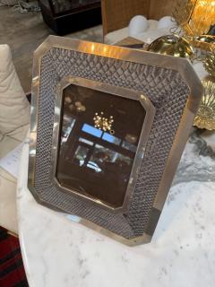 Vintage Chrome and Snakeskin Picture Frame - 4713385