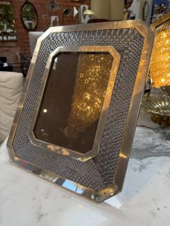 Vintage Chrome and Snakeskin Picture Frame - 4713386
