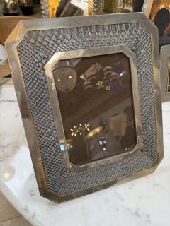 Vintage Chrome and Snakeskin Picture Frame - 4713387