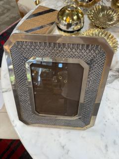 Vintage Chrome and Snakeskin Picture Frame - 4713388