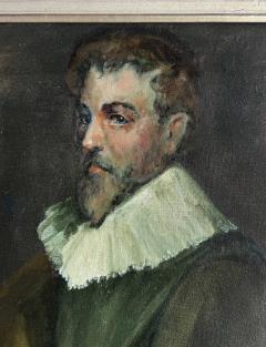 Vintage Classical Shakespearean Pose Portrait Oil Painting Vintage Frame Signed - 4549262